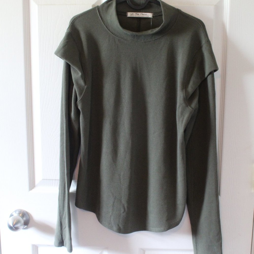 Fall Free People Waffle Knit Ruffle Shoulder